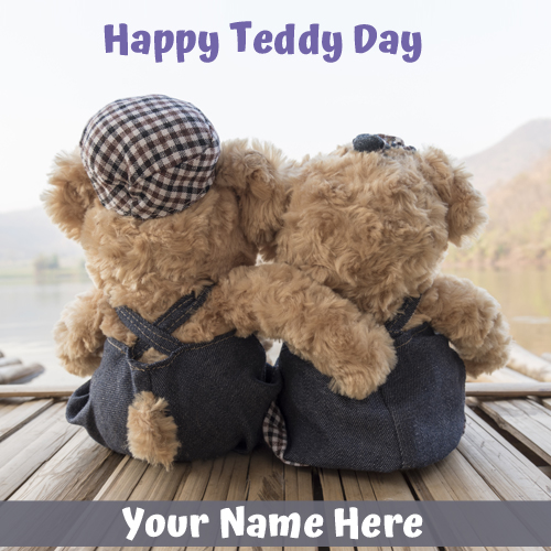 Happy Teddy Day Romantic Valentine Greeting With Name