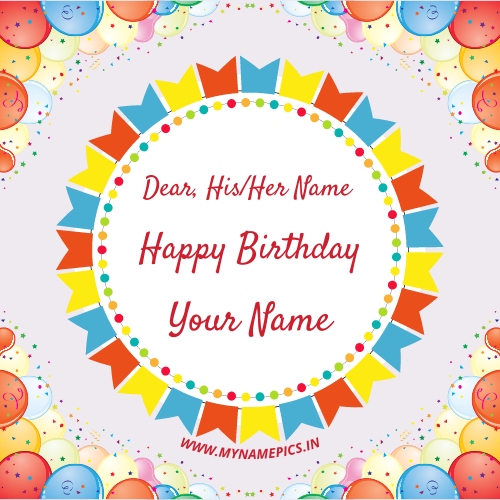 Beautiful Wish Card For Birthday Wishes With Your Name