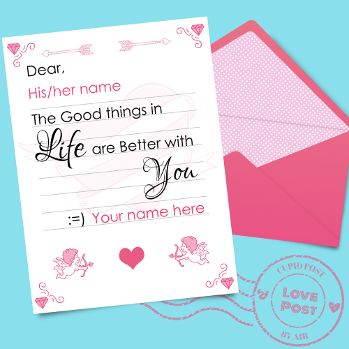 Beautiful Love Note Greeting With Love Couple Name