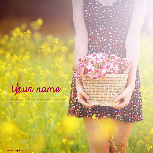 write name on beautiful girl with flower profile pics