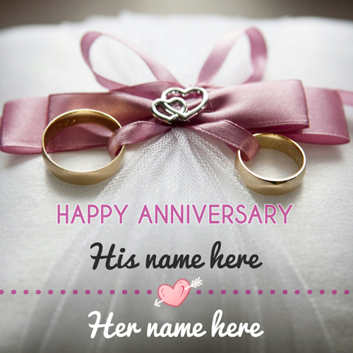 Happy Anniversary Beautiful Greeting With Couple Name
