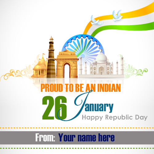 Write name on republic day wishes card pix