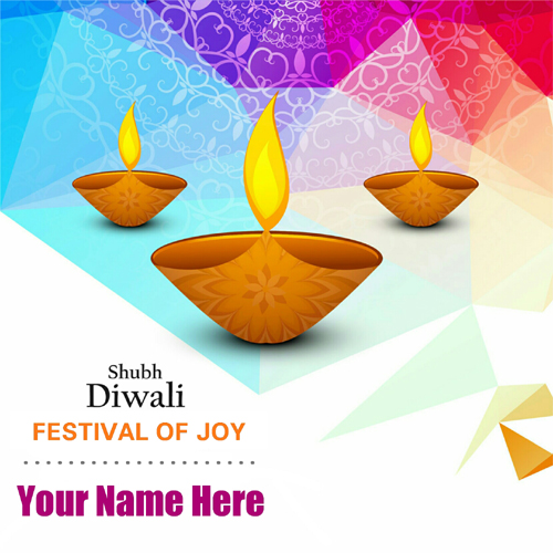 Shubh Diwali Festival of Joy Greeting Card With Name