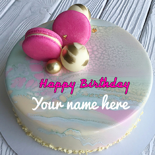 Beautiful Pink Donuts Birthday Cake With Your Name