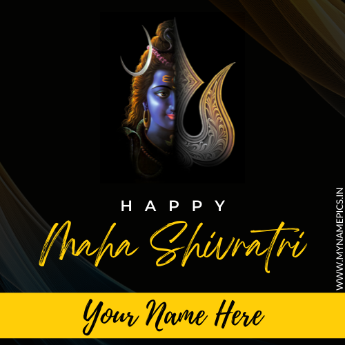 Happy Maha Shivratri Lord Shiva Greeting Card With Name