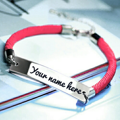 Write Your Name on Beautiful Bar Bracelet For Girls