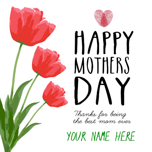 International Mothers Day Designer Greeting With Name