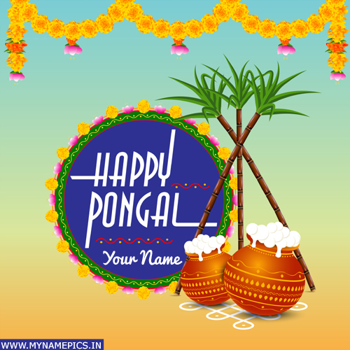 Religious Indian Festival Pongal Greeting With Name