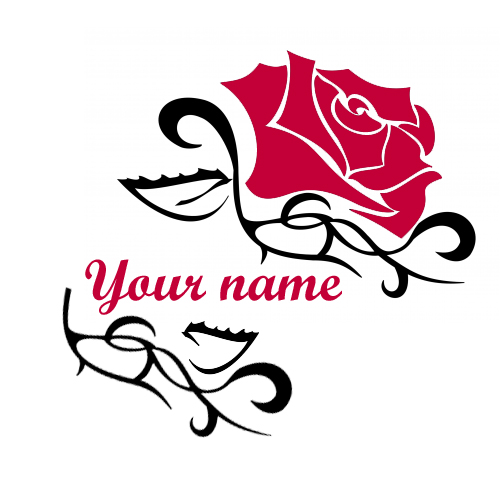 Generate Rose tattoo design with your name 