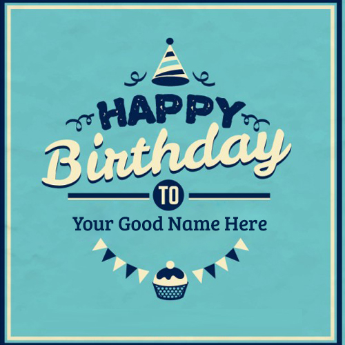 Beautiful Retro Birthday Wishes Card With Your Name