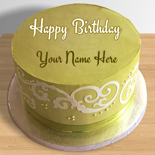 Happy Birthday Vibrant Coloured Round Cake With Name