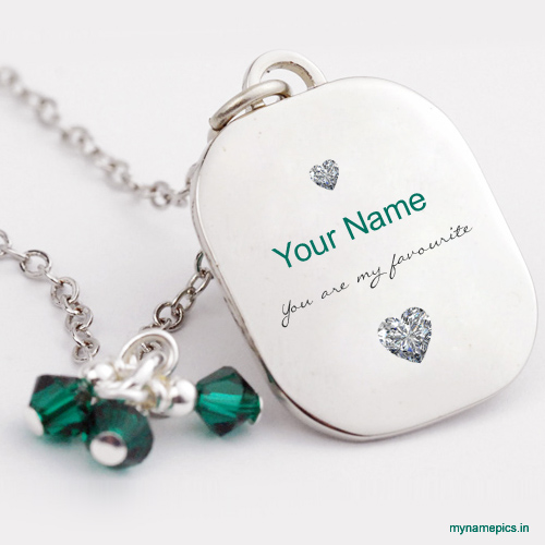 Write name on crystal silver necklace profile pic