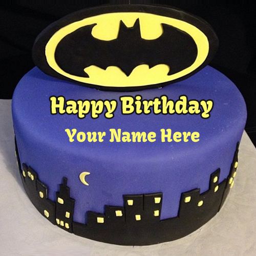 Dark Knight Batman Birthday Wishes Cake With Your Name
