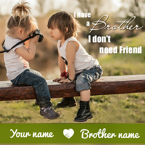 I Love My Brother Cute Greeting Card With Custom Name
