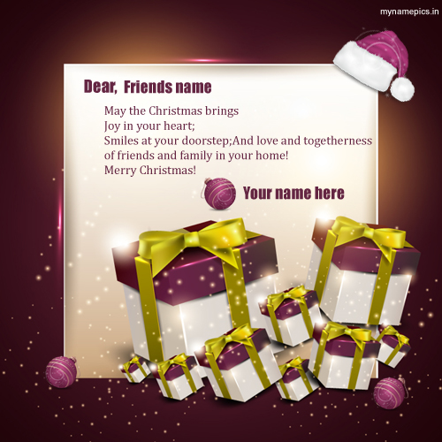 Print Your Text on Christmas Gifts Greetings With Quote