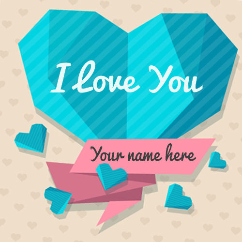 I Love You Embossed Crystal Heart Greeting With Name