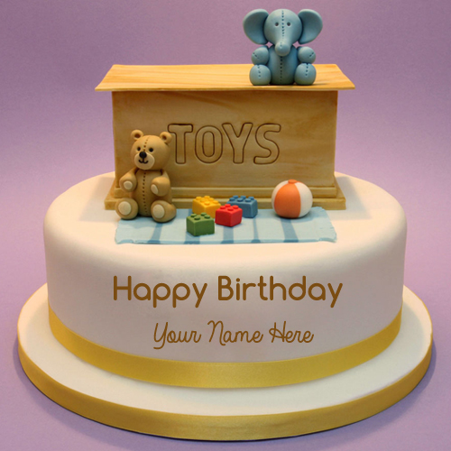 Happy Birthday Toybox Toppings Cake With Name