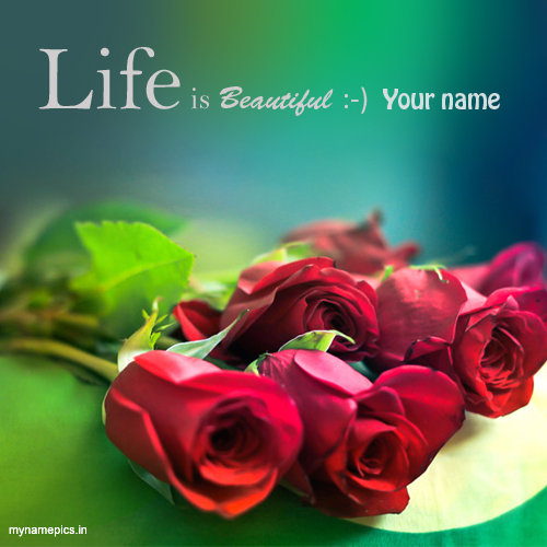 Write name on rose flower profile pic online