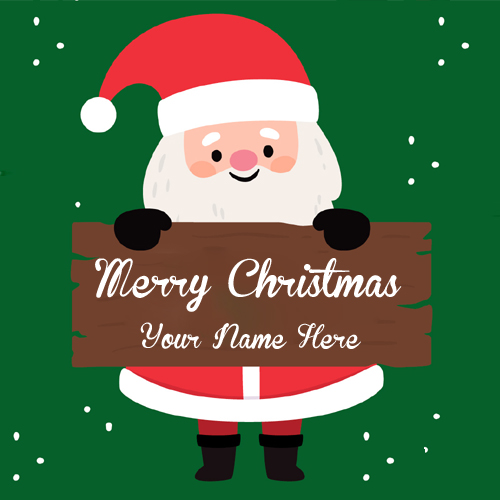 Elegant Sticker For Merry Christmas Wishes With Name
