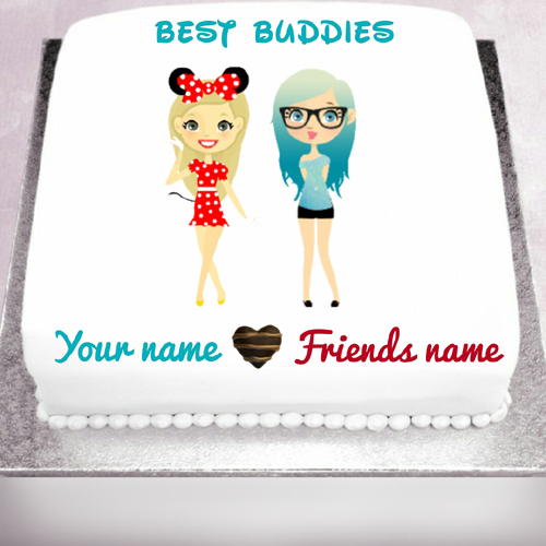 Best Buddies Friendship Day Cake With Your Name
