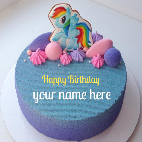 Generate Name on Beautiful Unicorn Birthday Cake