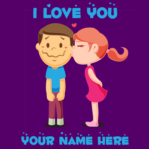 Young Lovers in Romantic Moment Cute Name Greeting Card