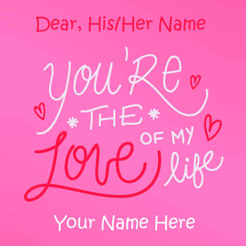 Pink Love Quote Greeting Card With Couple Name