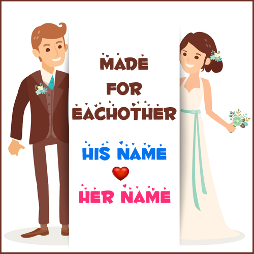 Cute Wedding Couple Romantic Greeting With Your Name