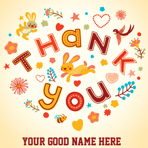 Thank You Wishes Greeting Card With Your Name