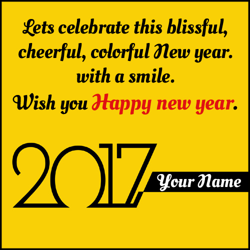 Happy New Year Wish Card With Quotes and Your Name