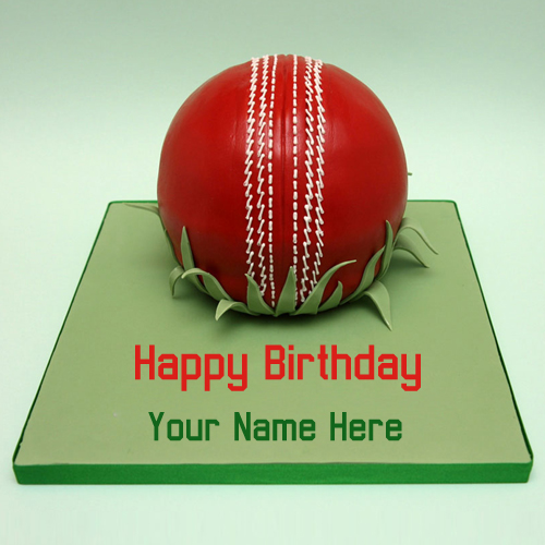Happy Birthday Cricket Sports Cake With Your Name