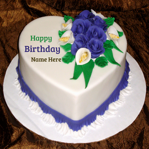 HBD Flower Decorated Cake With Your Name