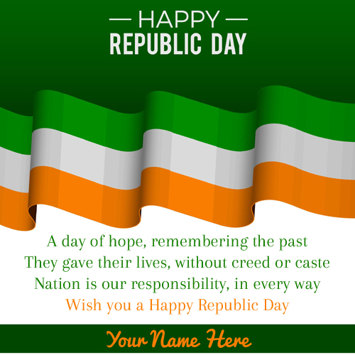 Beautiful Greeting For Republic Day With Company Name