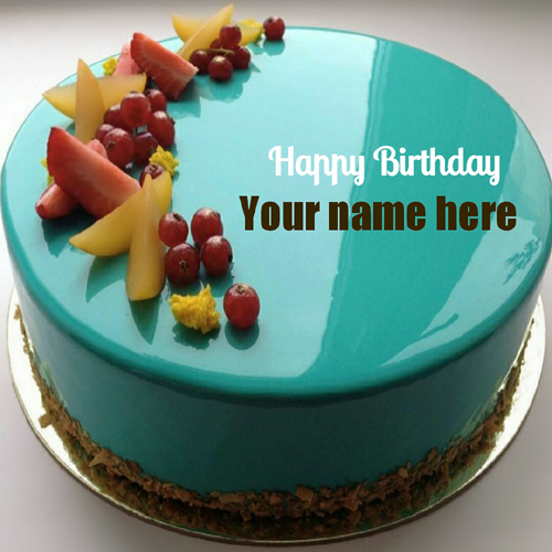 Happy Birthday Wishes Mirror Shining Cake With Name