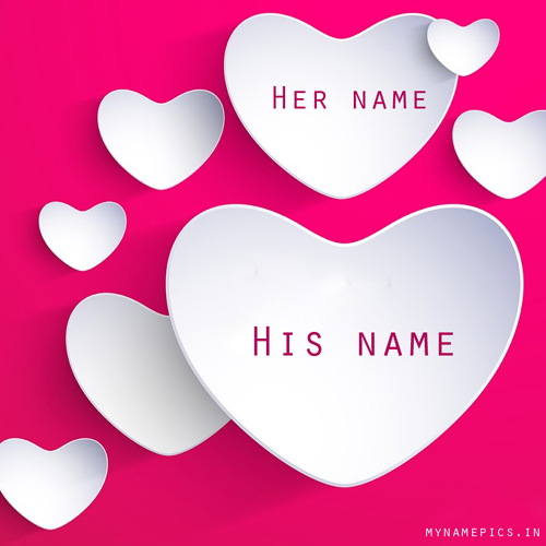 Write name on Love heart greeting card
