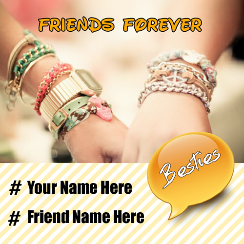 Print Name on Friends Shaking Hand With Friendship Band