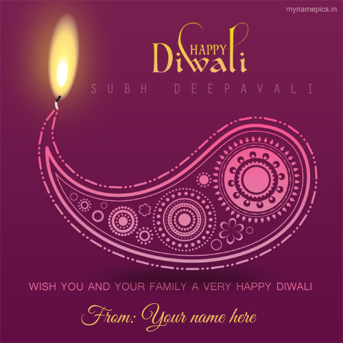Write name on happy diwali celebration greetings