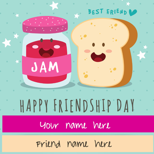 Cute Friendship Day Whatsapp Greeting Card With Name