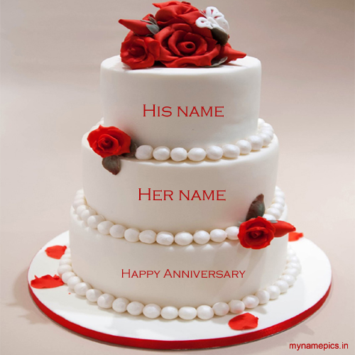 Write name on anniversary cake and send it to friends