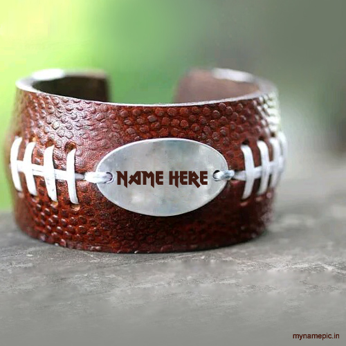 Write your name on Brown Leather Bracelet display pictu