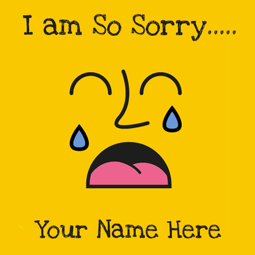 I am So Sorry Cute Face Greeting Card With Your Name