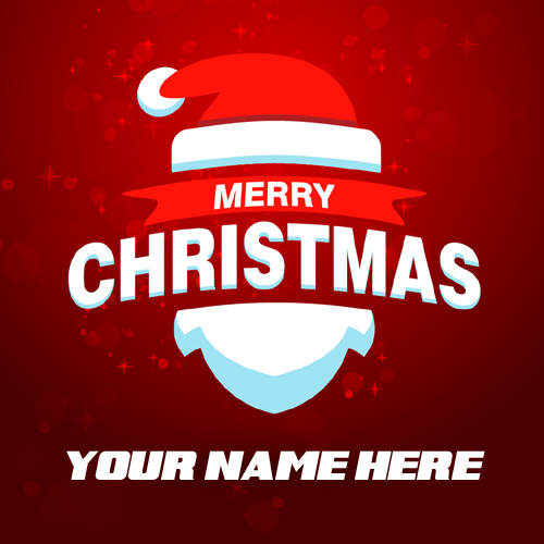 Beautiful Red Christmas Greeting Card With Your Name