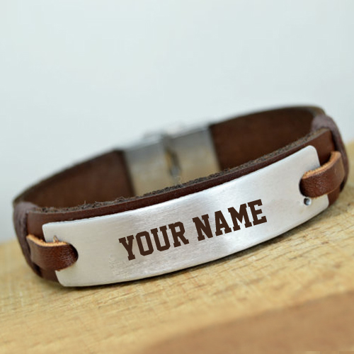 Personalized Womens Leather Bracelet With Her Name