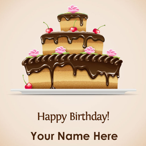 Happy Birthday Delicious Cake Greeting With Your Name