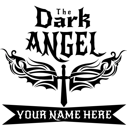 The dark angel girl tattoo with your name on it