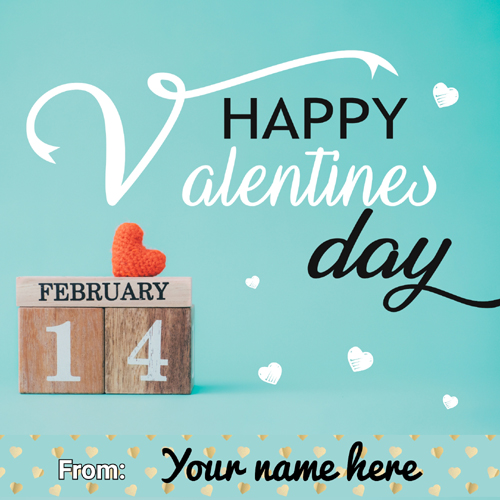 Happy Valentines Day 14th Feb Wishes Greeting With Name