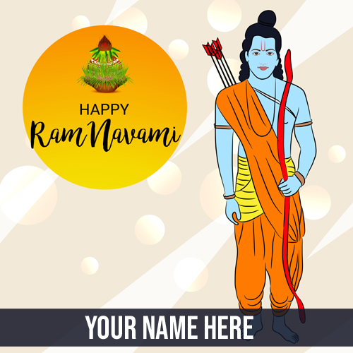 Happy Rama Navami Celebration Greeting Card With Name
