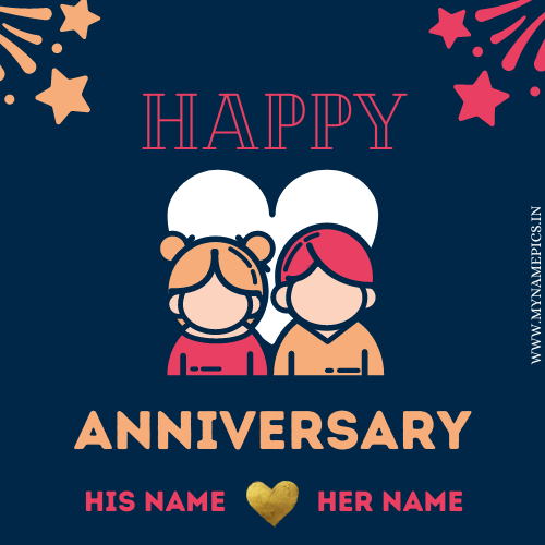 Beautiful Wish Card For Anniversary Wishes With Name