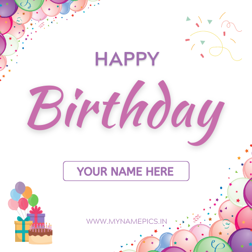 Beautiful Birthday Wish Card With Custom Name