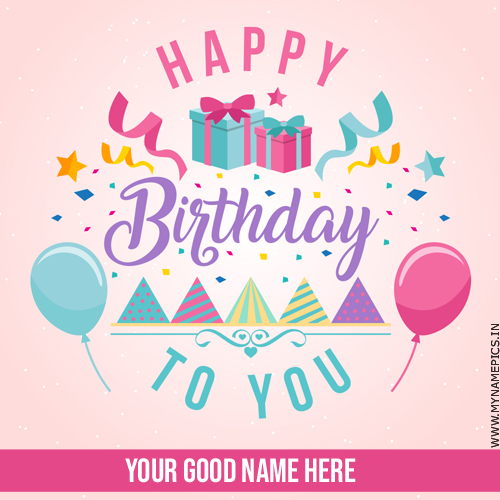 Surprise Theme Happy Birthday Wish Card With Your Name